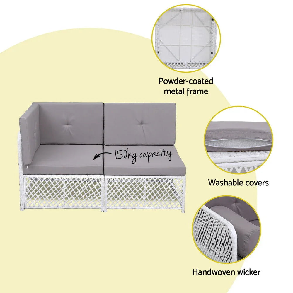 Gardeon 4 Seater Outdoor Sofa Set 5PCS Table Chair Set Garden Patio Furniture - Mekamart Australia