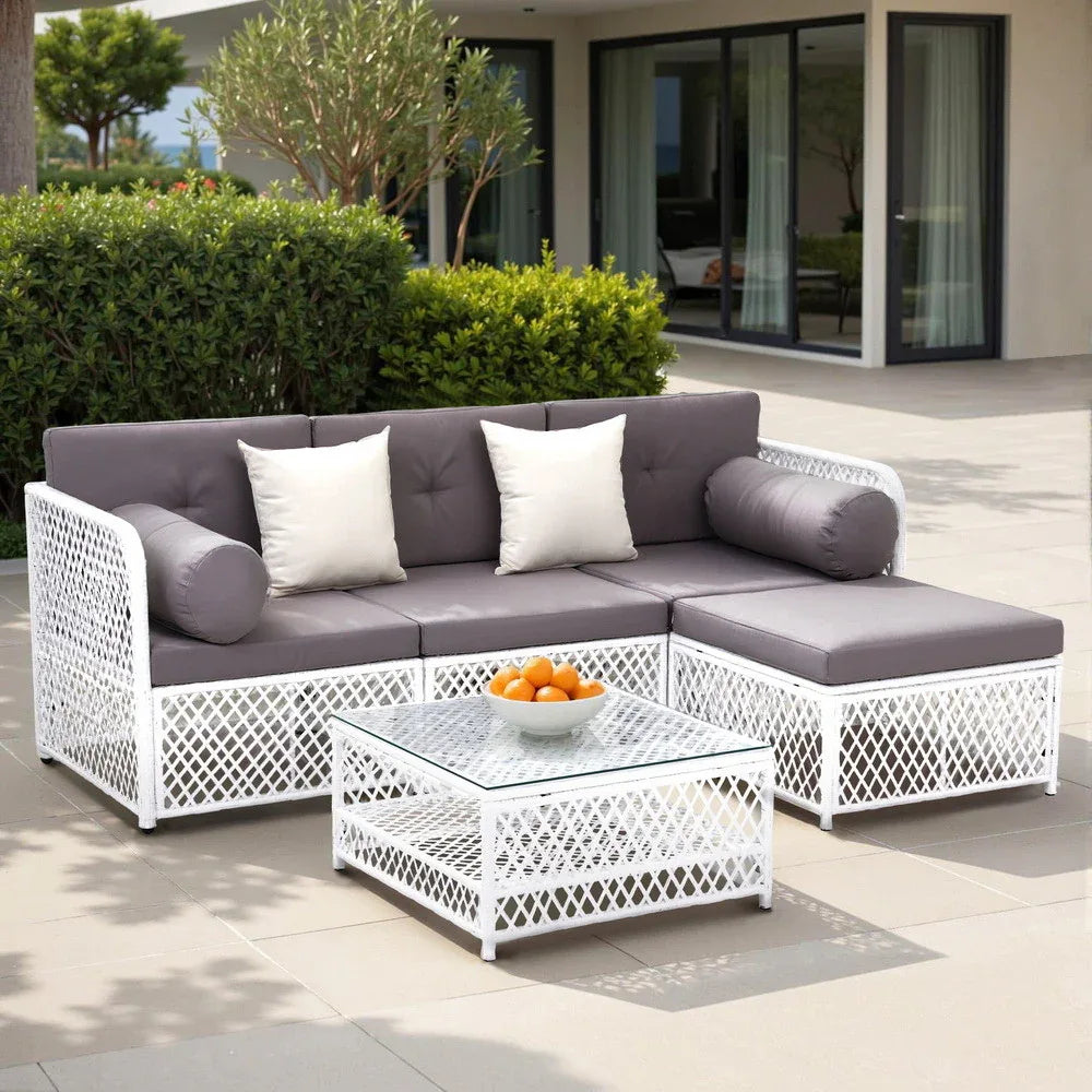 Gardeon 4 Seater Outdoor Sofa Set 5PCS Table Chair Set Garden Patio Furniture - Mekamart Australia