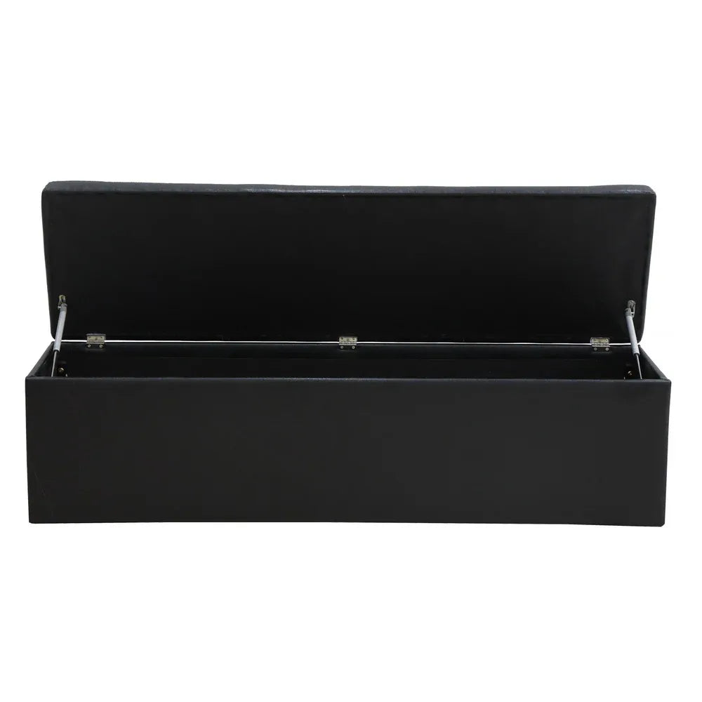 Artiss Storage Ottoman Blanket Box 140cm Leather Black