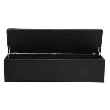 Artiss Storage Ottoman Blanket Box 140cm Leather Black