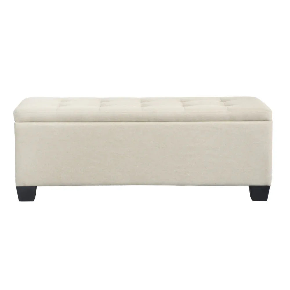 Artiss Storage Ottoman Blanket Box 97cm Linen Beige