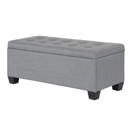 Artiss Storage Ottoman Blanket Box 97cm Linen Grey