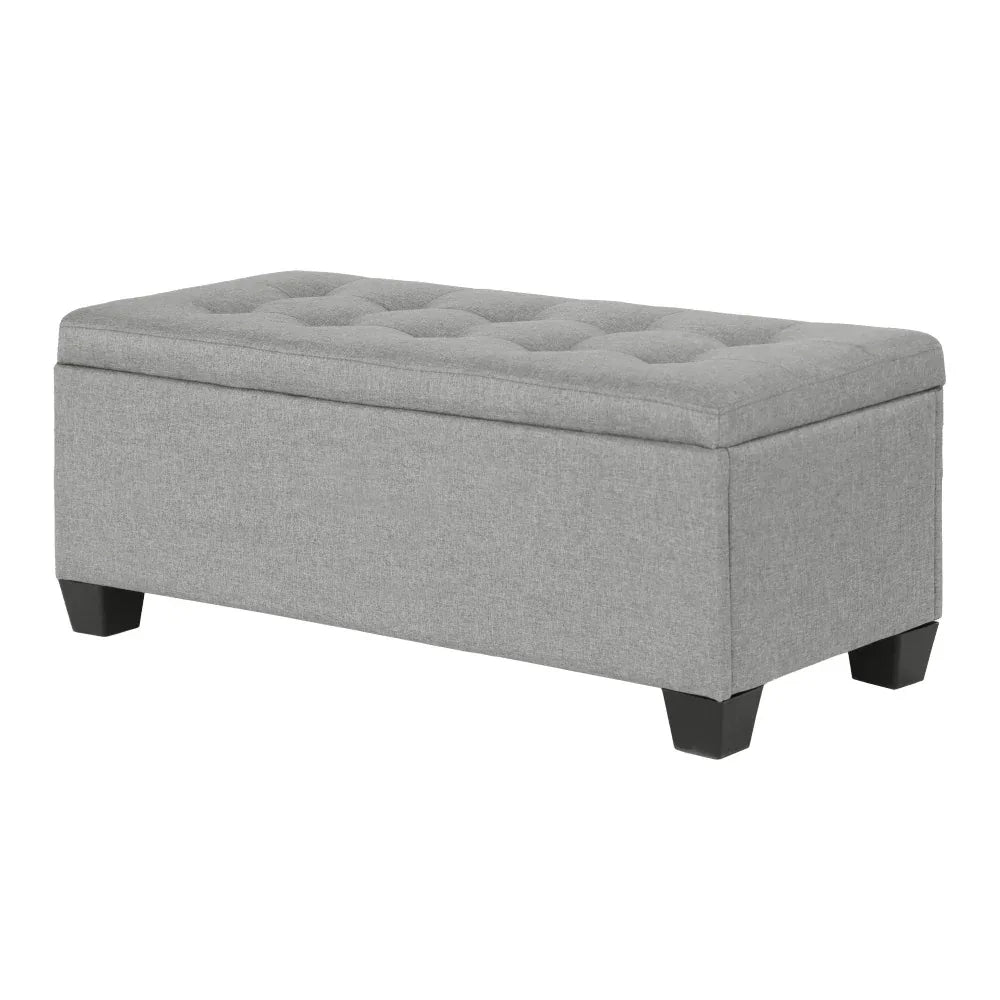 Artiss Storage Ottoman Blanket Box 97cm Linen Light Grey - Mekamart Australia