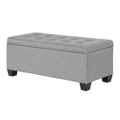 Artiss Storage Ottoman Blanket Box 97cm Linen Light Grey - Mekamart Australia