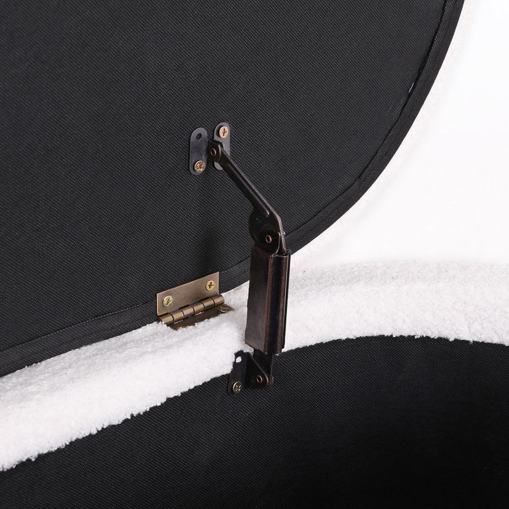 Artiss Storage Ottoman Blanket Box 87cm Boucle Fabric Oval - Mekamart Australia