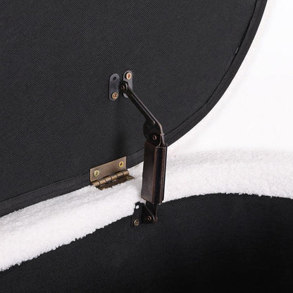 Artiss Storage Ottoman Blanket Box 87cm Boucle Fabric Oval - Mekamart Australia