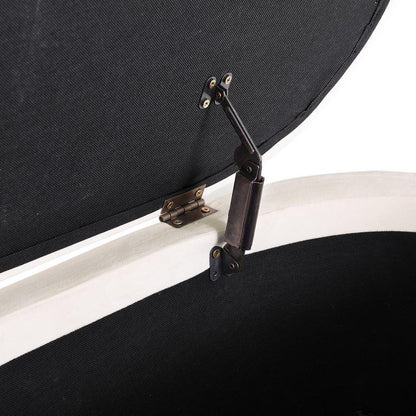 Artiss Storage Ottoman Blanket Box 87cm Velvet Oval White - Mekamart Australia