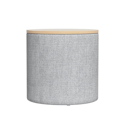 Artiss Storage Ottoman Blanket Box 40cm Linen Round Grey - Mekamart Australia