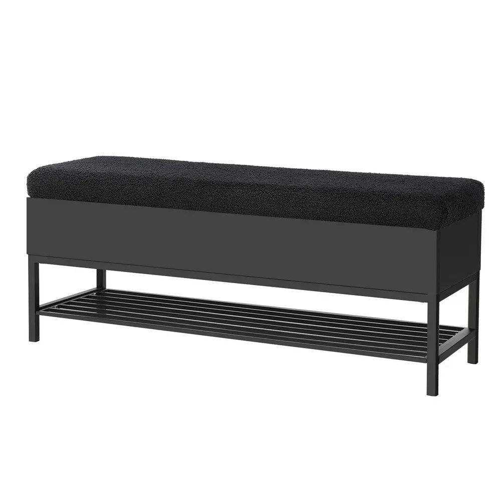Artiss Storage Ottoman Blanket Box 110cm Boucle Shelf - Mekamart Australia