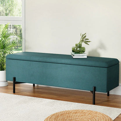 Artiss Storage Ottoman Blanket Box 140cm Velvet Green - Mekamart Australia