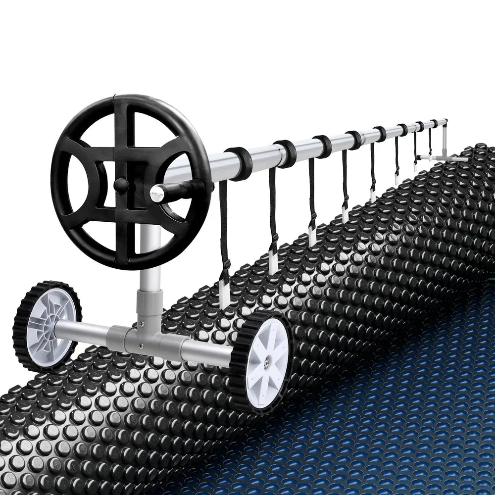 Aqua Buddy Pool Cover 600 Micron 7x4m w/ Roller 4m Swimming Pools Black Solar Blanket - Mekamart Australia