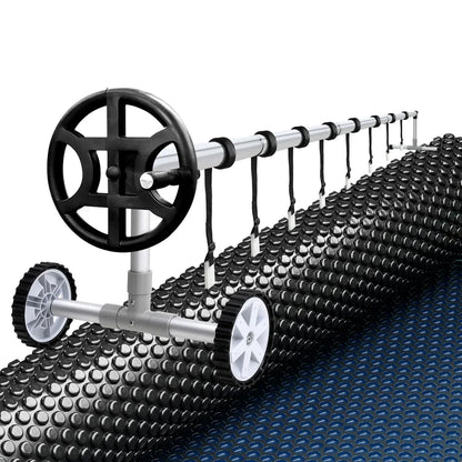 Aqua Buddy Pool Cover 600 Micron 7x4m w/ Roller 4m Swimming Pools Black Solar Blanket - Mekamart Australia