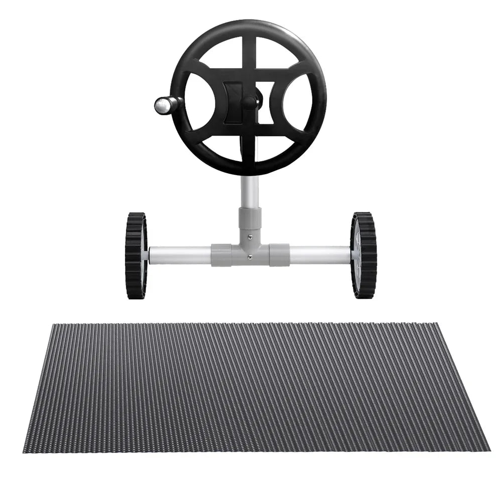 Aqua Buddy Pool Cover 600 Micron 7x4m w/ Roller 4m Swimming Pools Black Solar Blanket - Mekamart Australia