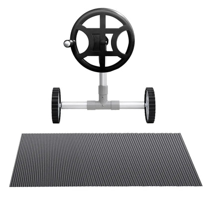 Aqua Buddy Pool Cover 600 Micron 7x4m w/ Roller 4m Swimming Pools Black Solar Blanket - Mekamart Australia