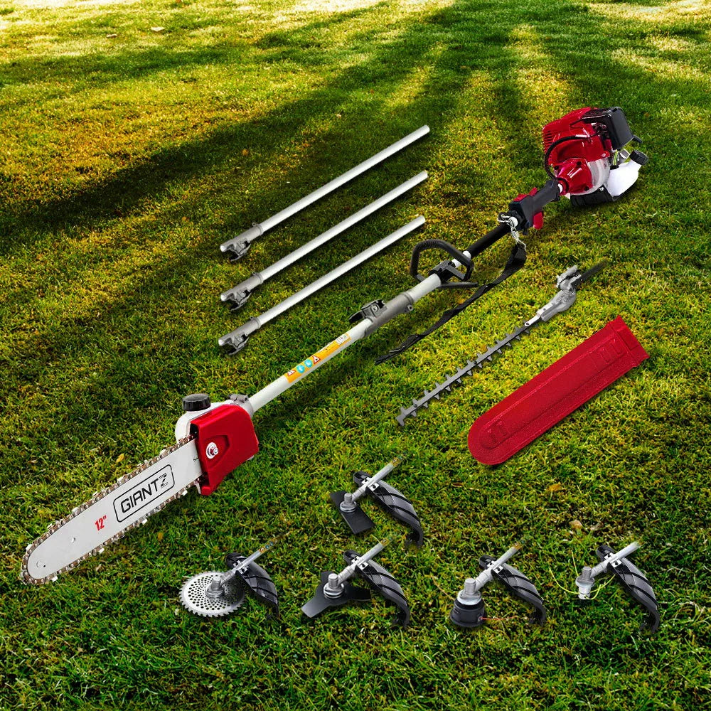 Giantz 40CC Pole Chainsaw Hedge Trimmer Brush Cutter Whipper Saw 4-Stroke 7-in-1 - Mekamart Australia