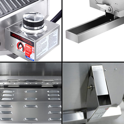 Grillz Portable Gas BBQ Grill with Double Sided Plate