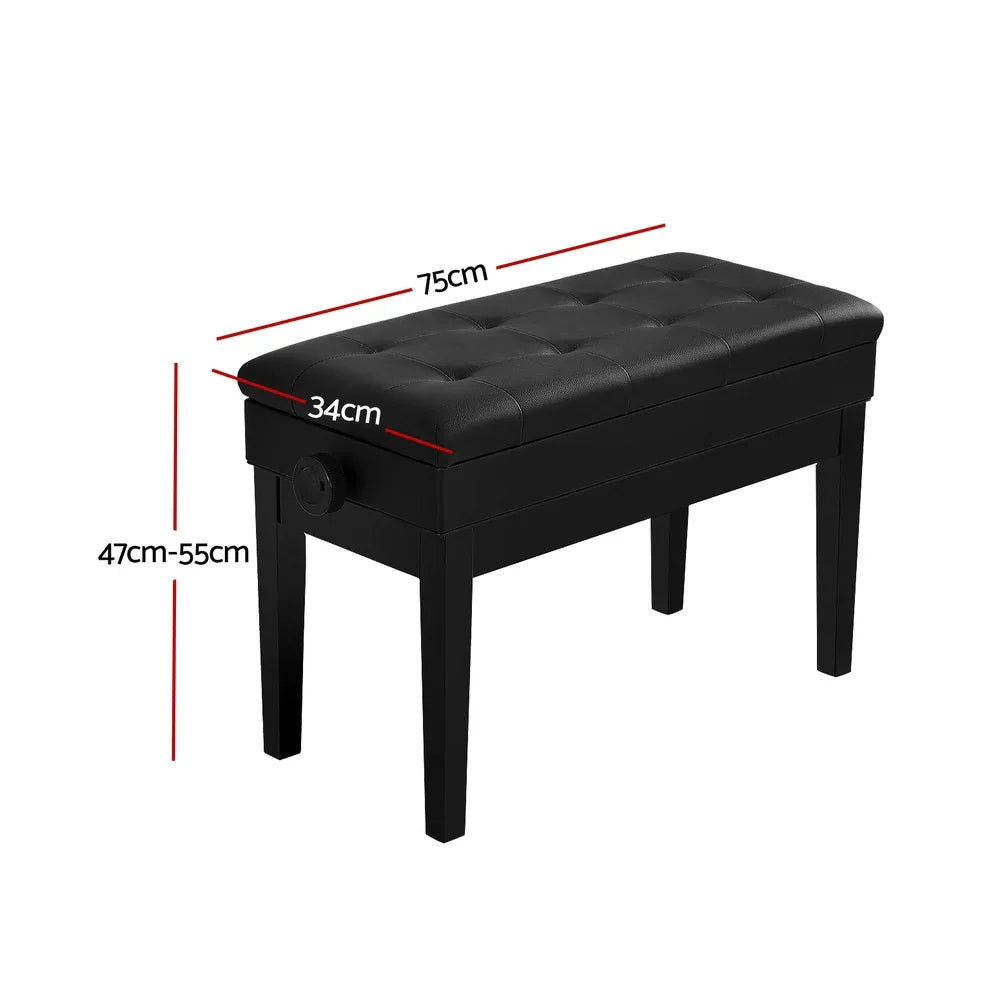 Alpha Piano Bench Stool Adjustable Height Keyboard Seat - Mekamart Australia