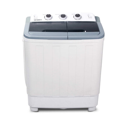Devanti Portable Washing Machine Twin Tub 4.6KG White