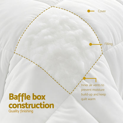 Giselle Bedding Super King Size 400GSM Microfiber Quilt All Season Duvet Quilts Comforter Winter Summer