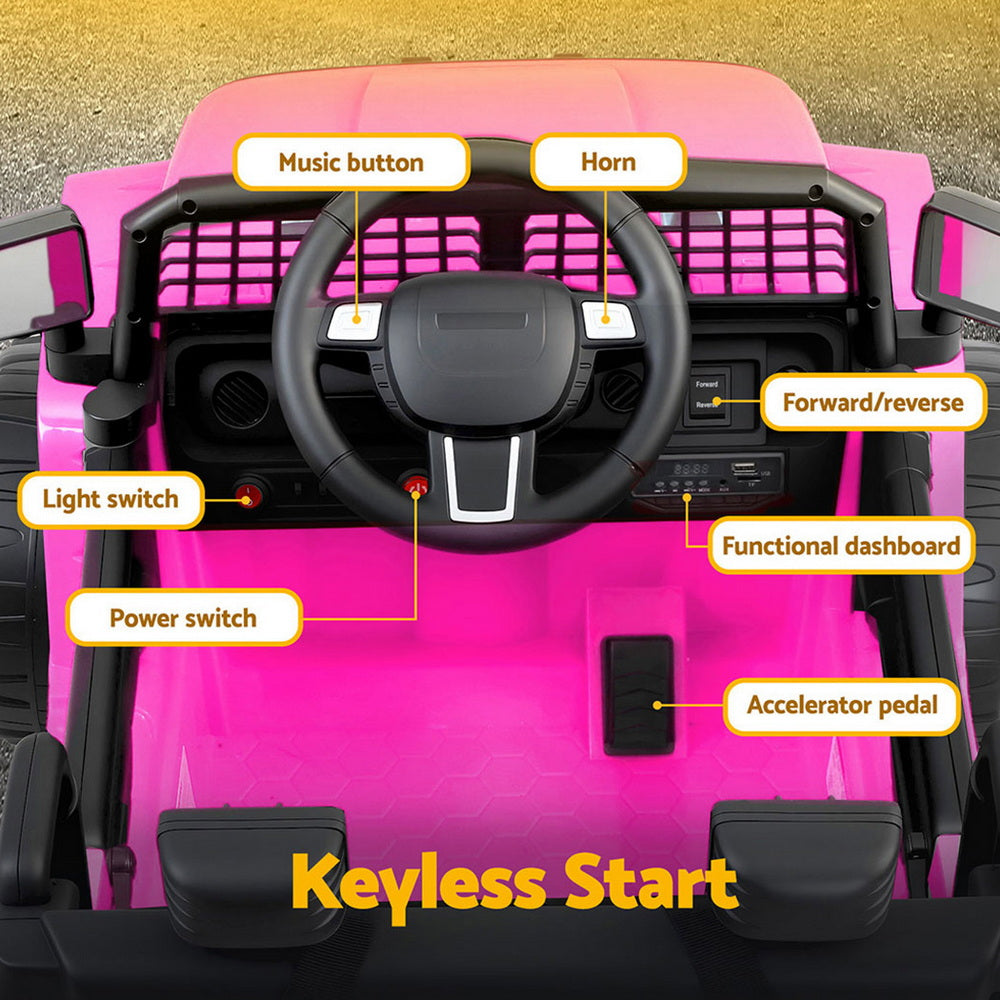 Rigo Kids Electric Ride On Car Jeep Toy Cars Remote 12V Pink