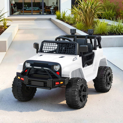 Rigo Kids Electric Ride On Car Jeep Toy Cars Remote 12V White