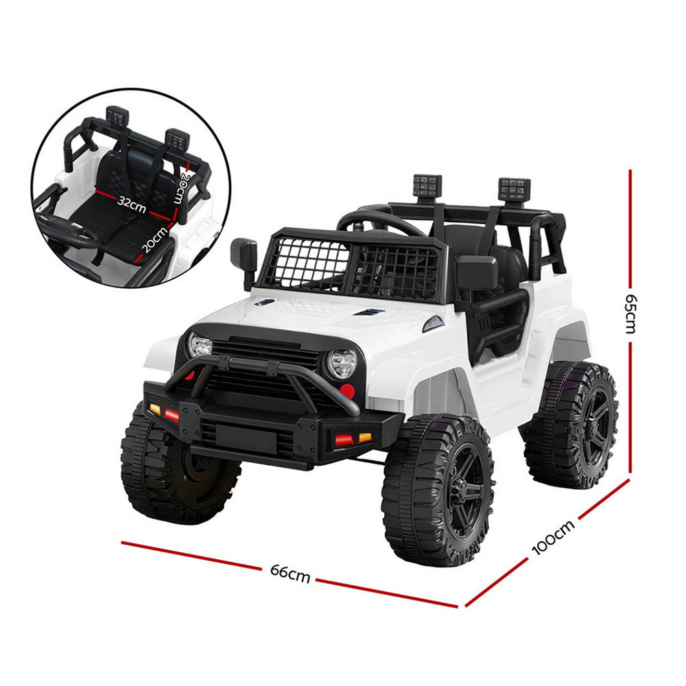 Rigo Kids Electric Ride On Car Jeep Toy Cars Remote 12V White