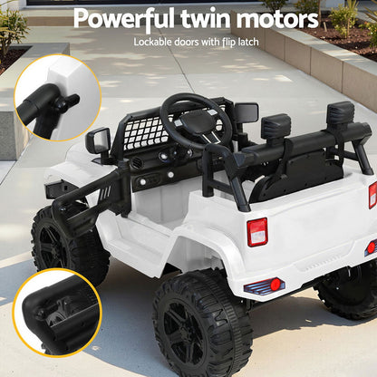 Rigo Kids Electric Ride On Car Jeep Toy Cars Remote 12V White