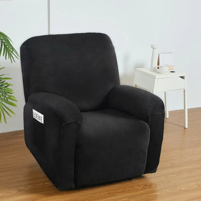 Artiss Recliner Chair Covers 1 Seater Velvet Black - Mekamart Australia