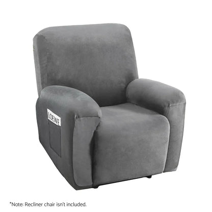 Artiss Recliner Chair Covers 1 Seater Velvet Grey - Mekamart Australia