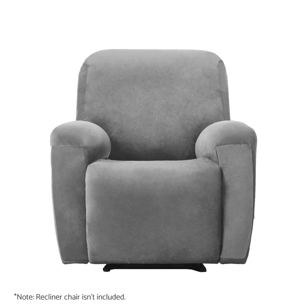 Artiss Recliner Chair Covers 1 Seater Velvet Grey - Mekamart Australia