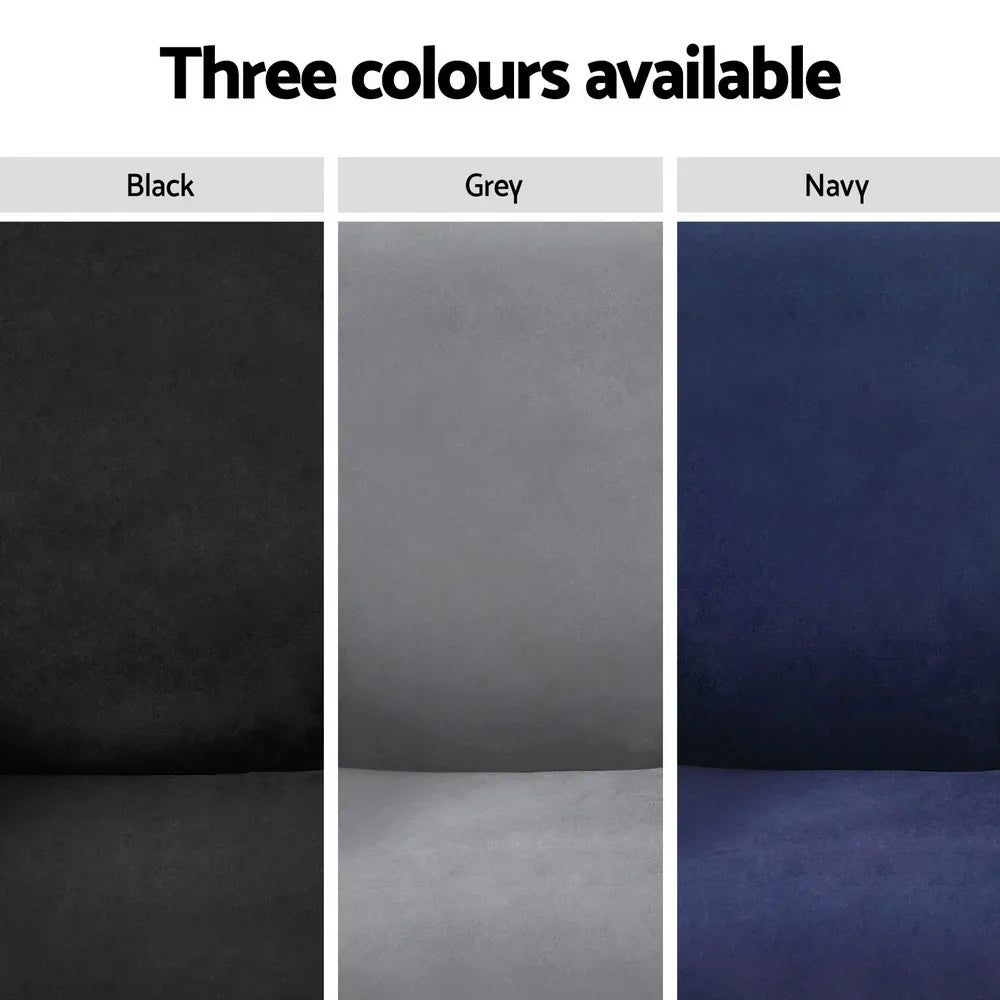 Artiss Recliner Chair Covers 1 Seater Velvet Grey - Mekamart Australia