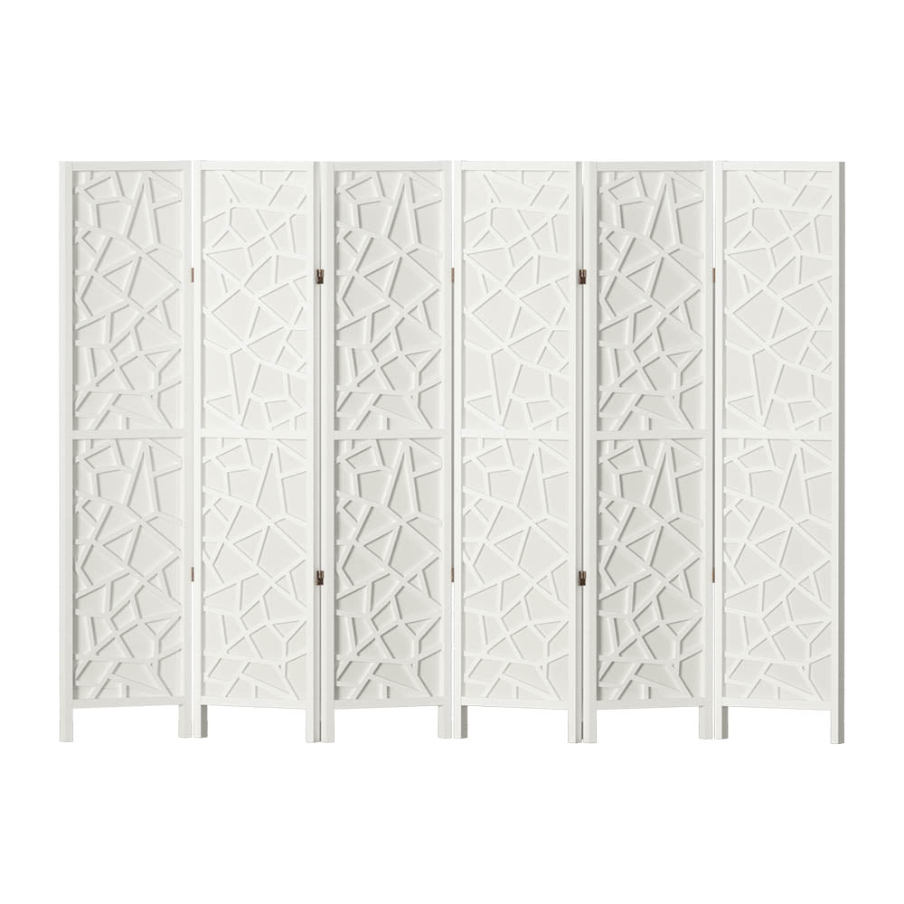 Artiss 6 Panel Room Divider Screen 244x170cm Clover White
