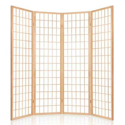 Artiss 4 Panel Room Divider Screen 174x179cm Natural