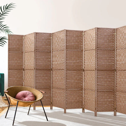 Artiss 8 Panel Room Divider Screen 326x170cm Woven Natural - Mekamart Australia