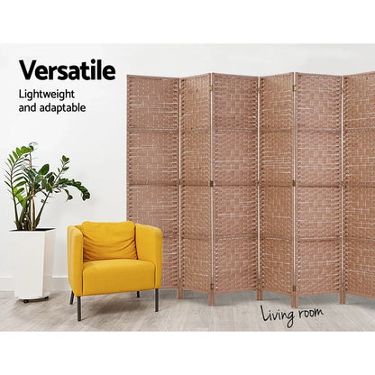 Artiss 8 Panel Room Divider Screen 326x170cm Woven Natural - Mekamart Australia