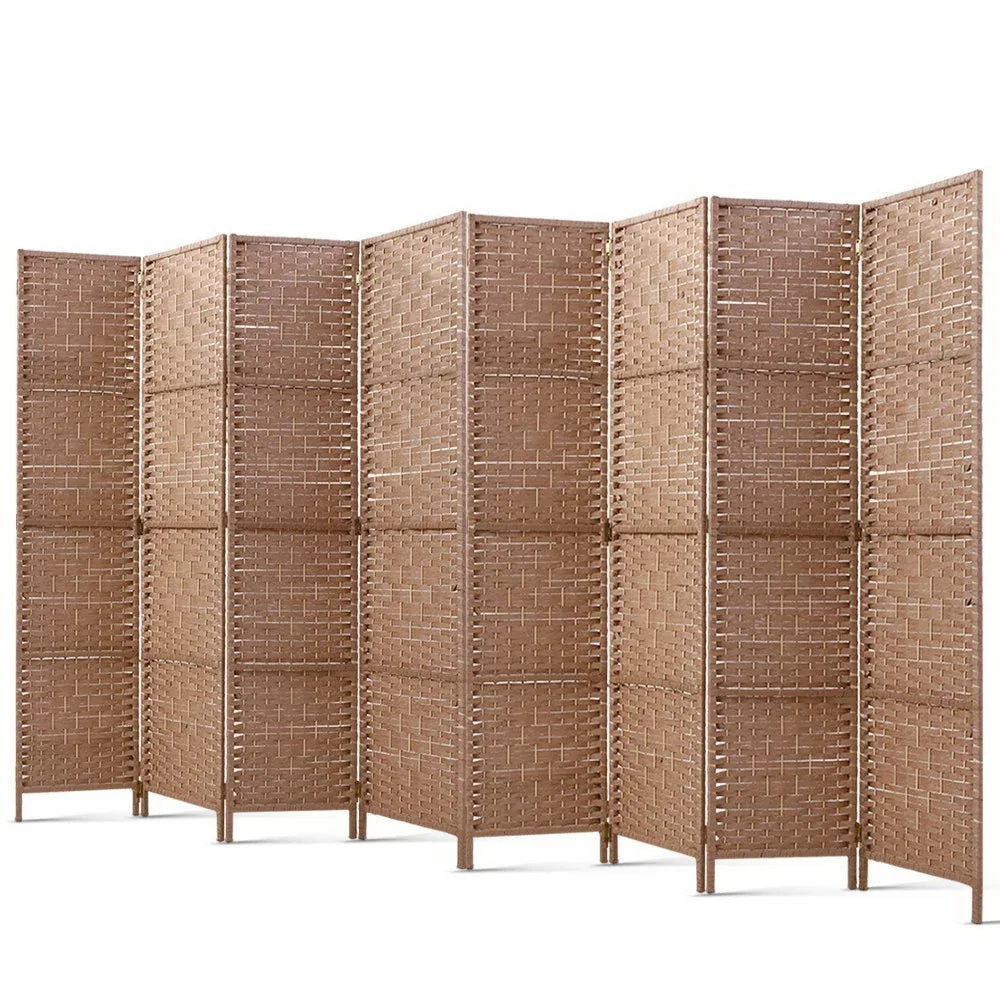 Artiss 8 Panel Room Divider Screen 326x170cm Woven Natural - Mekamart Australia