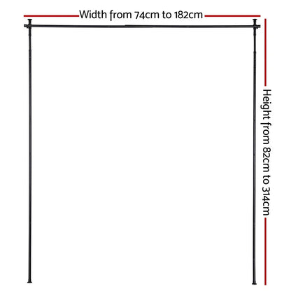 Artiss Room Divider Curtain Rod Extendable Black