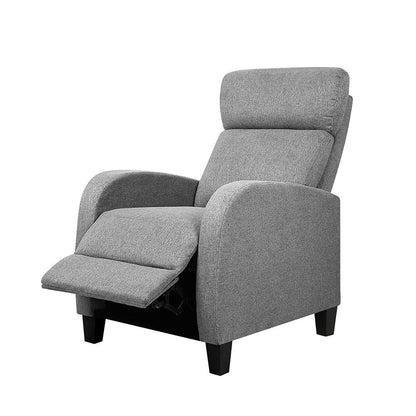 Artiss Fabric Reclining Armchair - Grey - Mekamart Australia