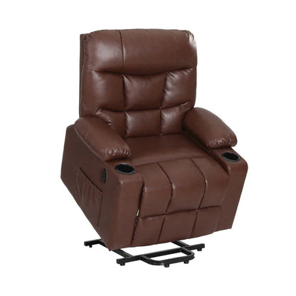 Artiss Recliner Chair Lift Assist Heated Massage Chair Leather Claude - Mekamart Australia