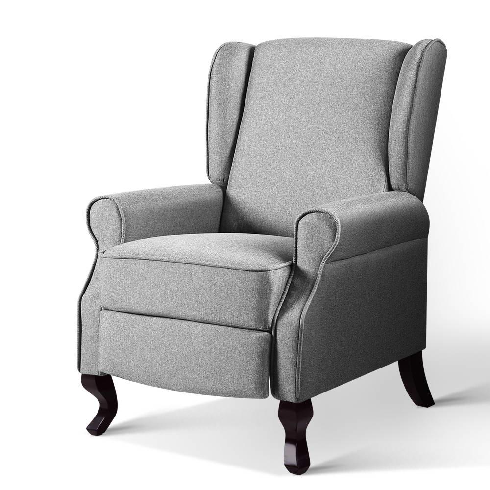 Artiss Recliner Armchair Grey Fabric Domini - Mekamart Australia