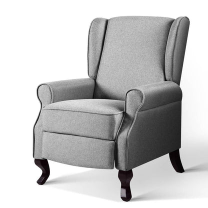 Artiss Recliner Armchair Grey Fabric Domini - Mekamart Australia