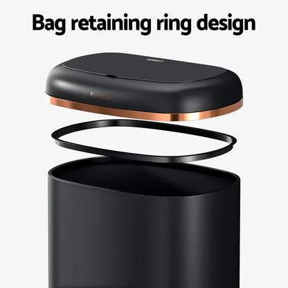 Devanti 38L Motion Sensor Bin Rubbish Automatic Black - Mekamart Australia