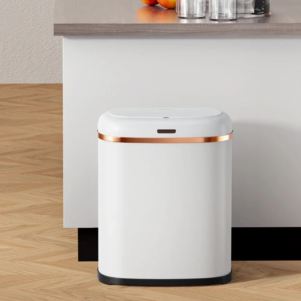 Devanti 38L Motion Sensor Bin Rubbish Automatic White - Mekamart Australia