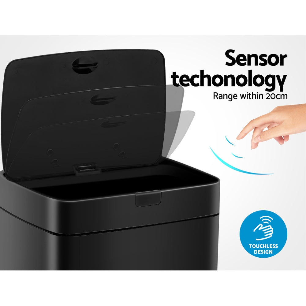 Devanti Motion Sensor Bin 45L Touchless Operation Noise-Free Kitchen