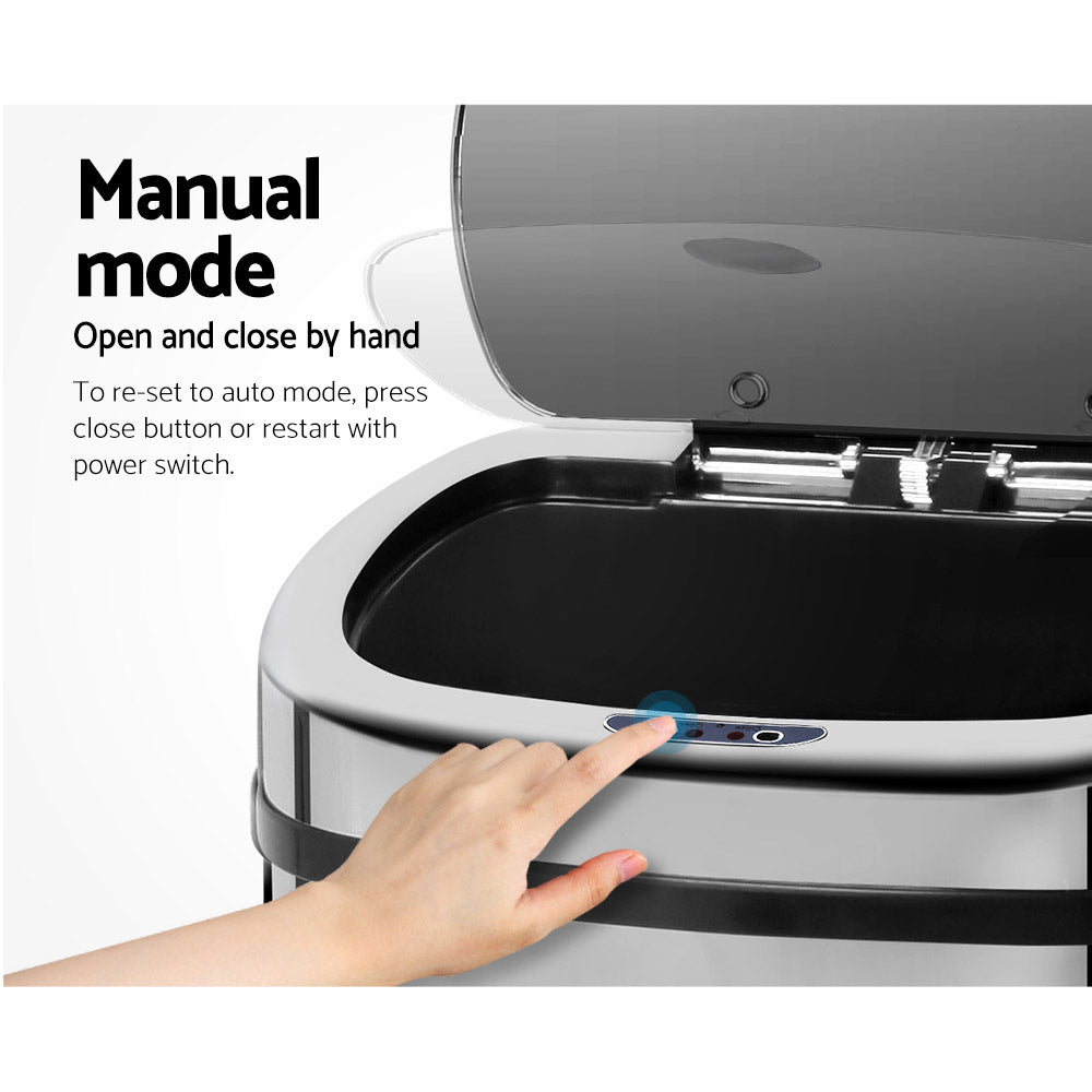 Devanti Motion Sensor Bin 50L Soft-Close Hygienic Kitchen Solution