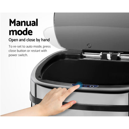 Devanti Motion Sensor Bin 68L Hands-Free Touchless Kitchen Waste