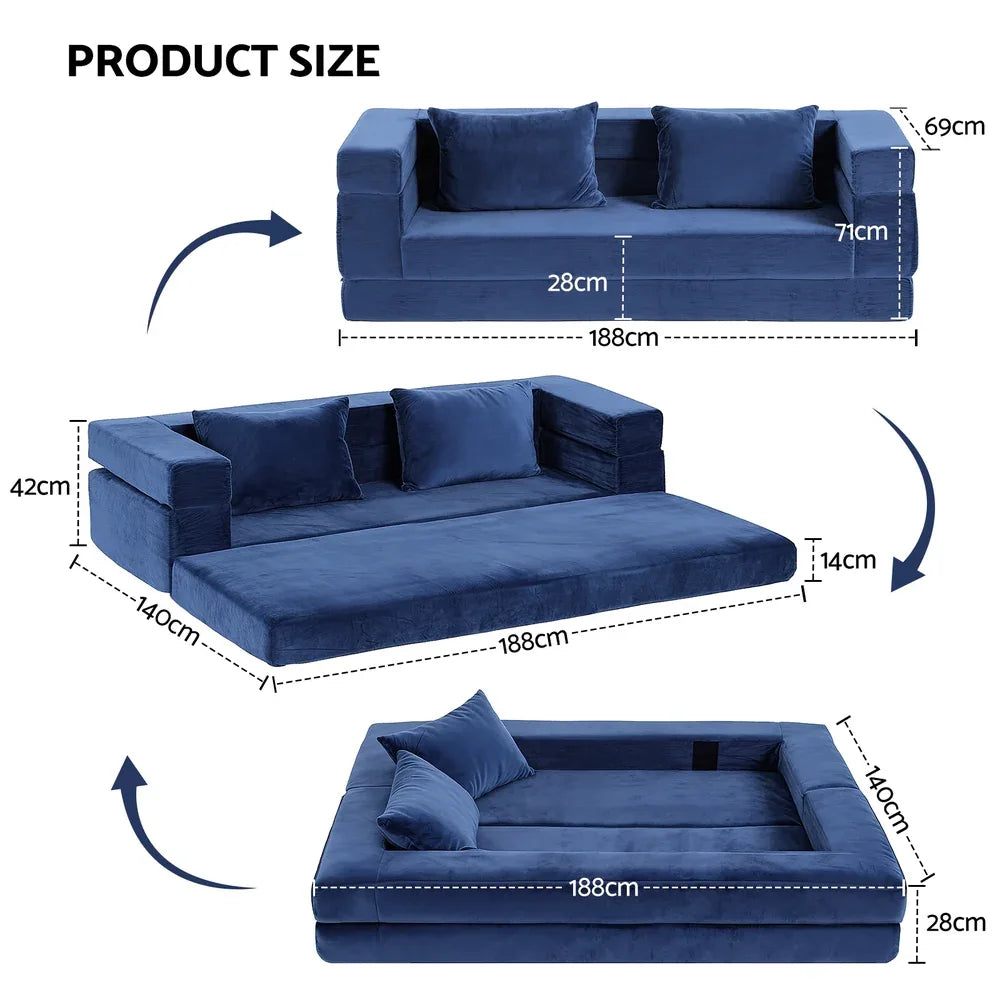 Artiss Convertible Folding Sofa Bed Pull Out Mattress Foldable Lounge Couch Chair - Mekamart Australia