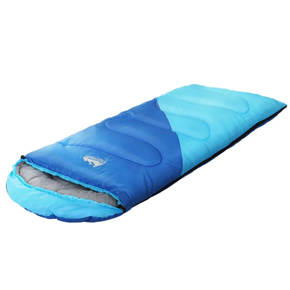 Weisshorn Sleeping Bag Kids Single 172cm Thermal Camping Hiking Blue - Mekamart Australia