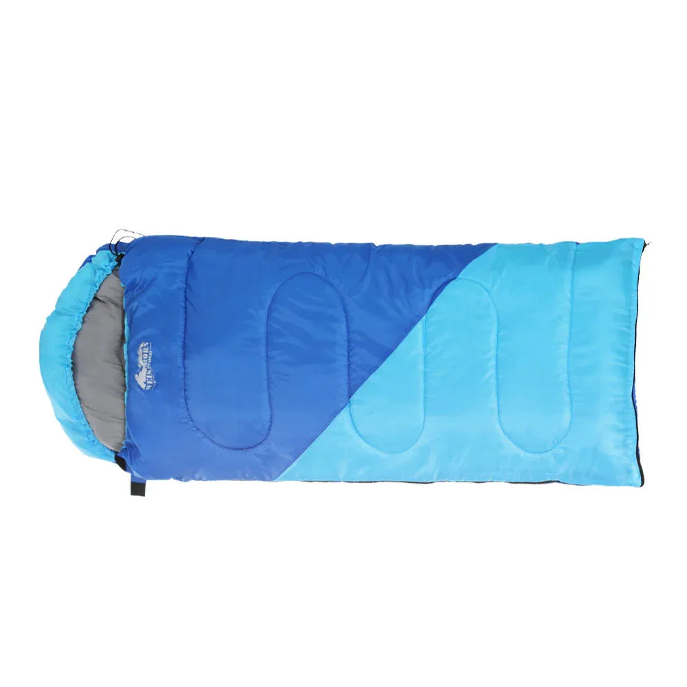 Weisshorn Sleeping Bag Kids Single 172cm Thermal Camping Hiking Blue - Mekamart Australia