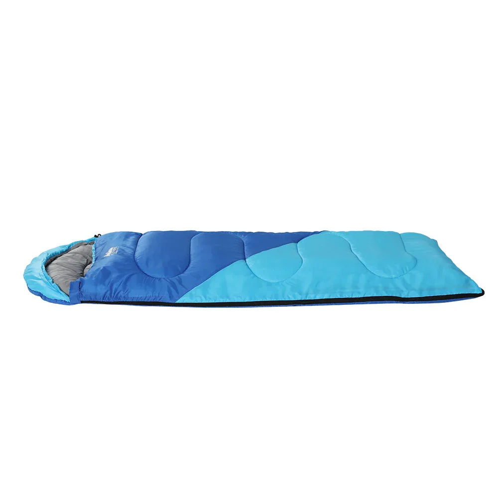 Weisshorn Sleeping Bag Kids Single 172cm Thermal Camping Hiking Blue - Mekamart Australia